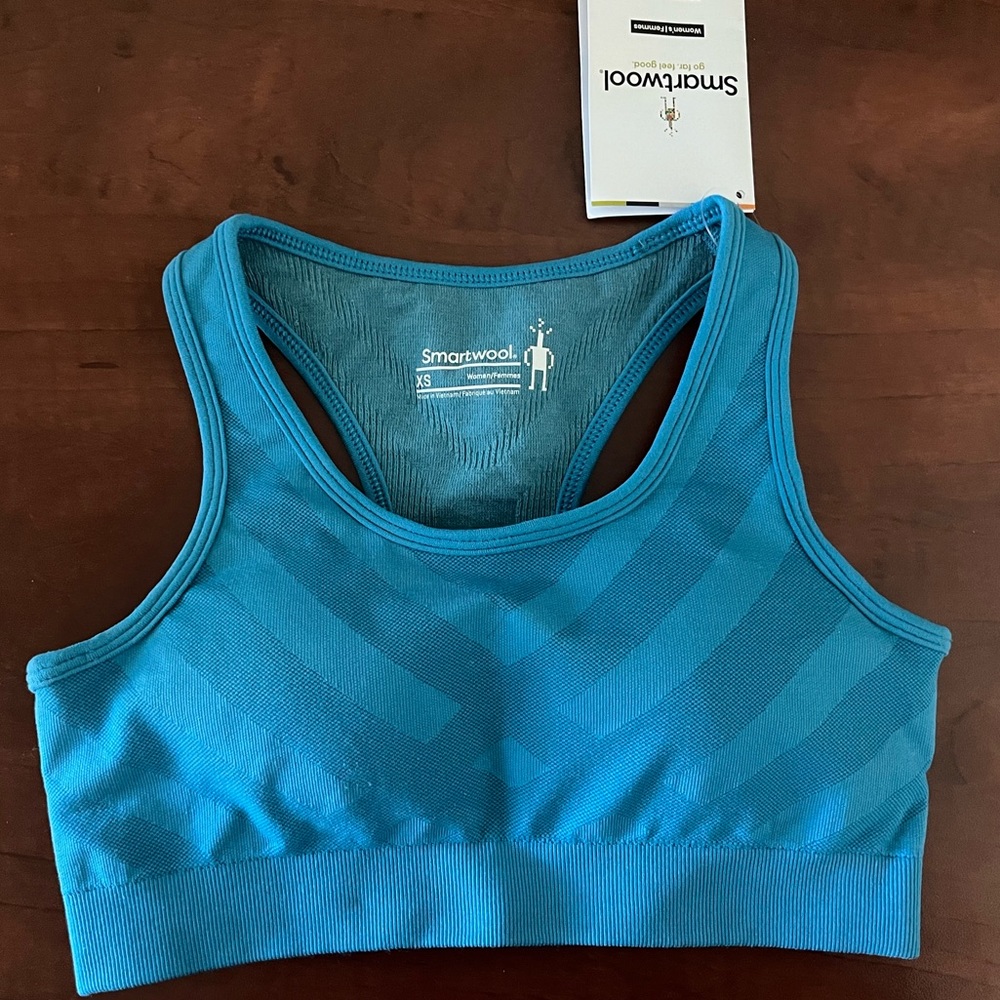 Smartwool women’s seamless race back bra light ocean abyss color XS